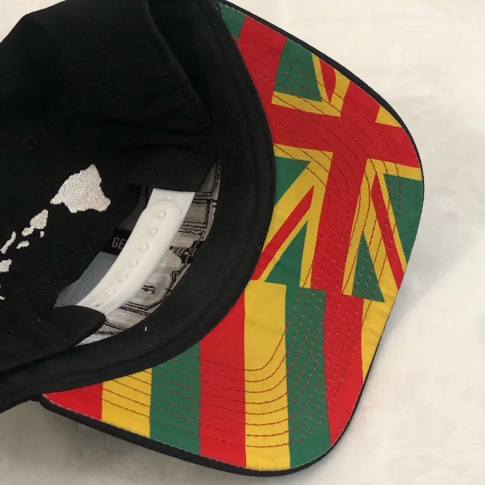 Get Nutz Wear Hawaii Black Rasta Flag Bill Embroidered Snapback Hat Cap OSFM - Picture 11 of 11